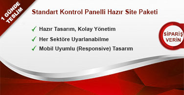 Standart Kontrol Panelli Hazır Site Paketi